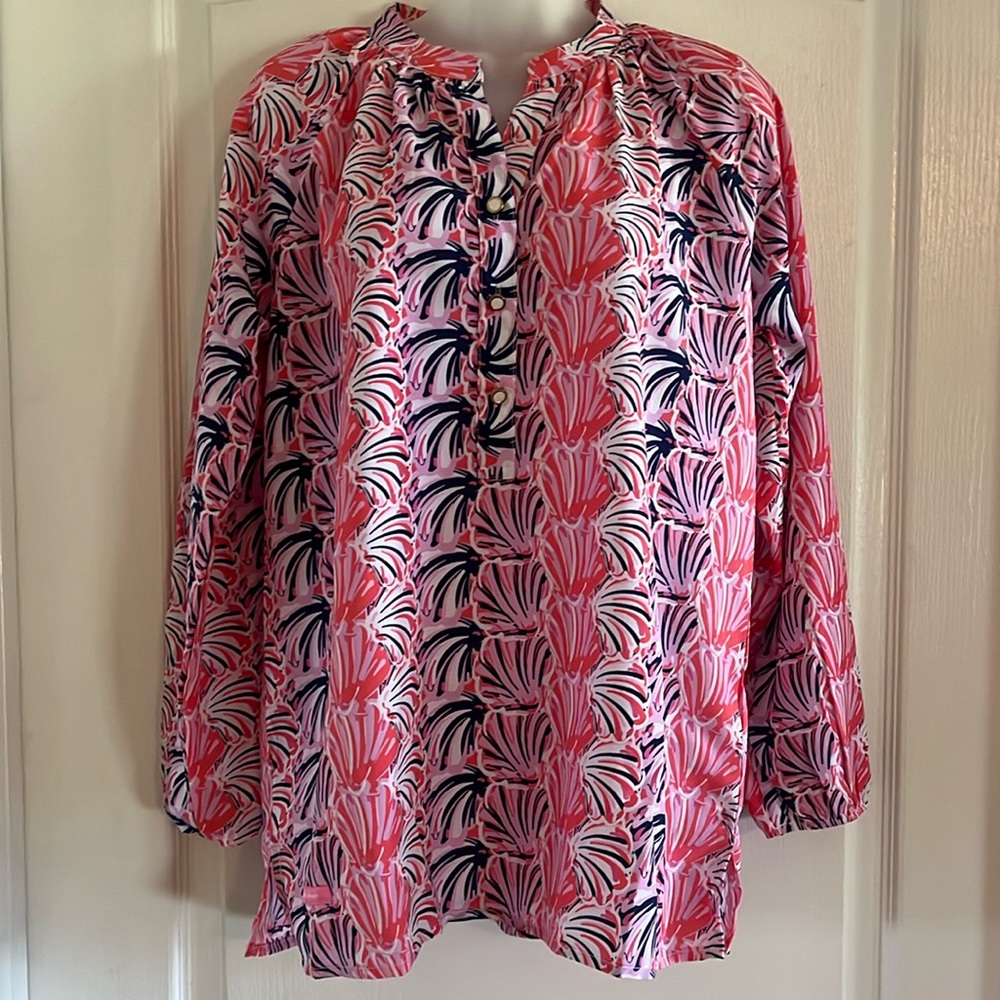 Simply Southern Peasant scallop shell blouse
